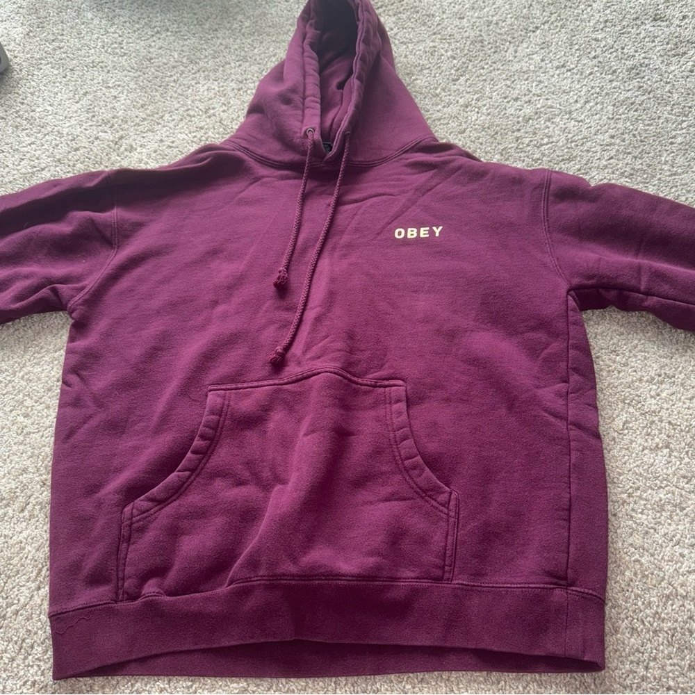 Obey - Maroon Hoodie - Large